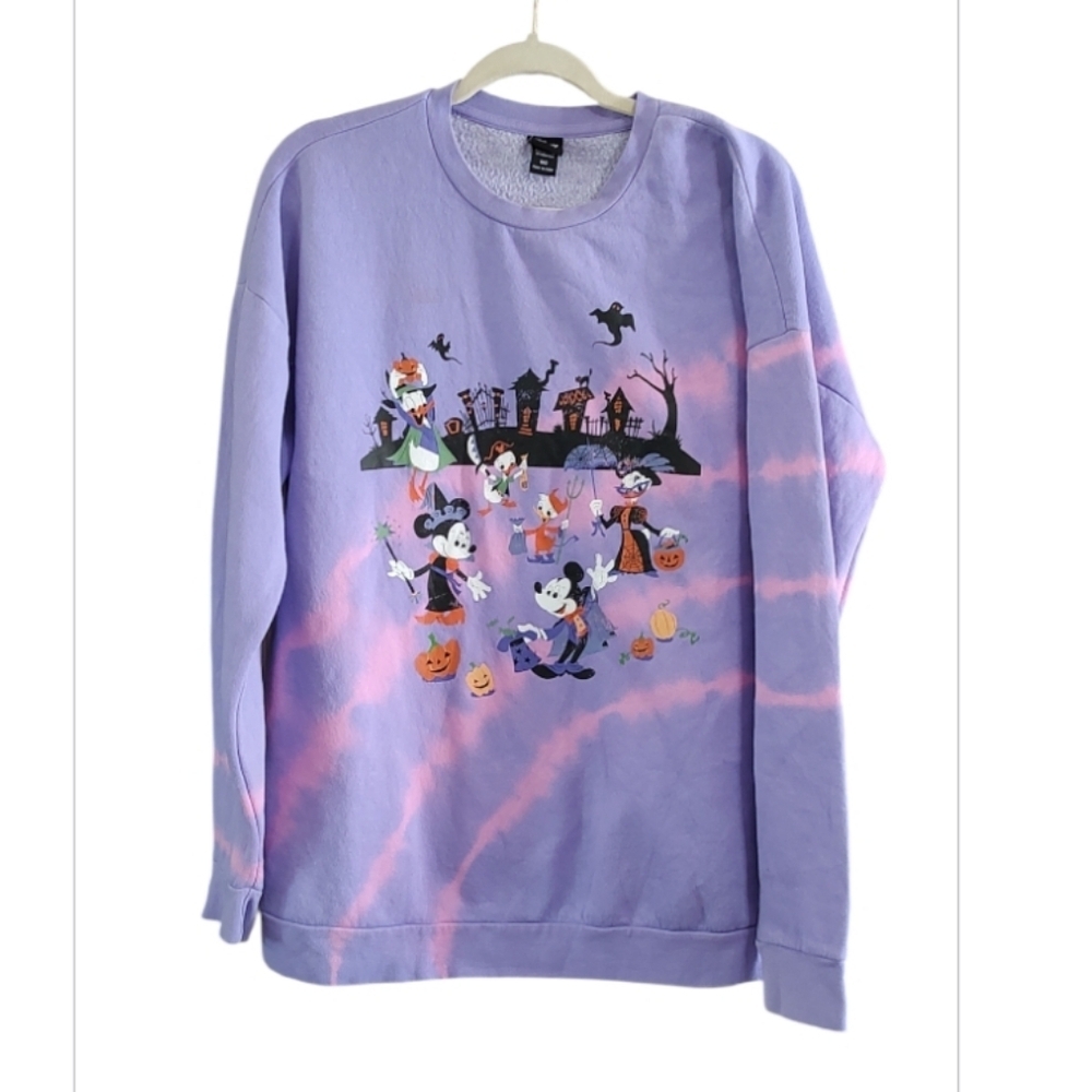 Disney Lavender Tie-dye Halloween Theme Sweater